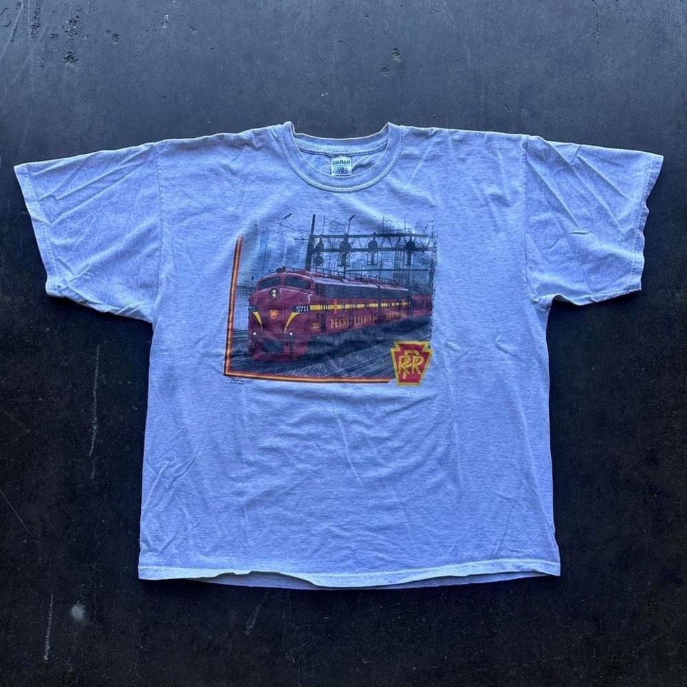 Vintage Pennsylvania RailRoad 5711 Train Graphic T-shirt Size 2XL